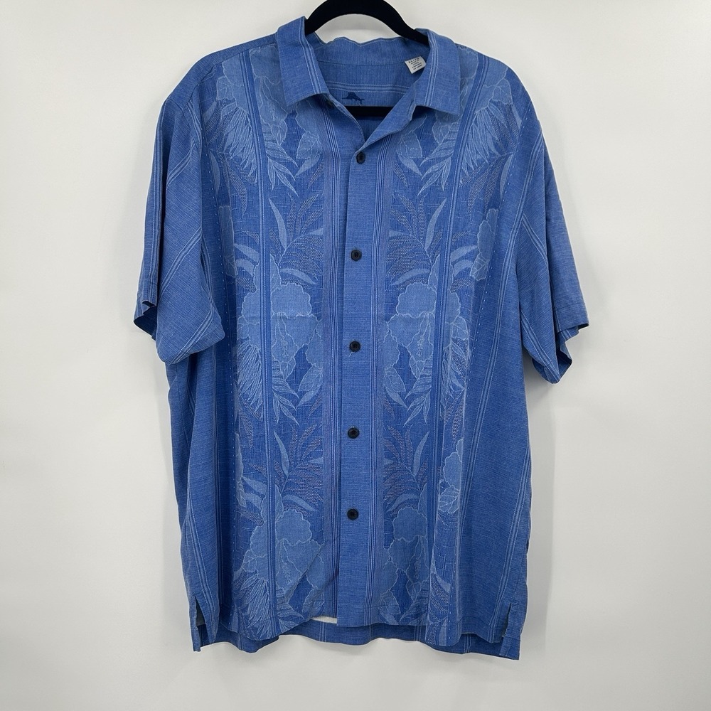 Tommy Bahama Mens Silk Button Up Shirt XL Resort Beach Hawaiian Tropical Camp